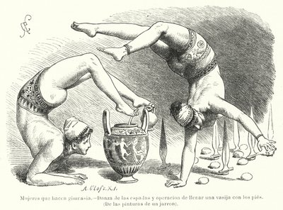 Femmes pratiquant la gymnastique dans la Grèce antique : danse à l