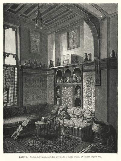 Atelier de Francis Dillon, décoré dans le style arabe - German School