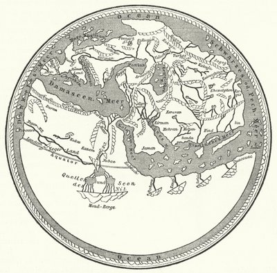 Carte du monde du géographe et cartographe arabe Muhammad al-Idrisi - German School