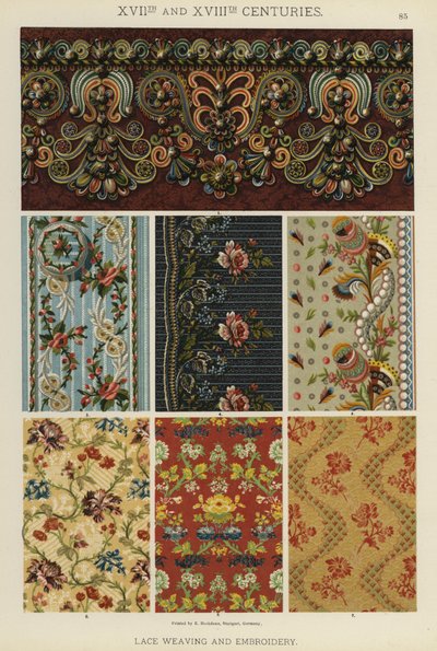 XVIIe et XVIIIe siècles, Tissage de dentelle et broderie - German School