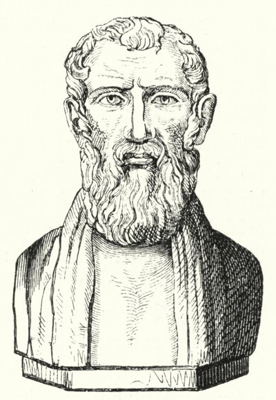 Zénon de Citium, philosophe grec ancien (gravure) - German School