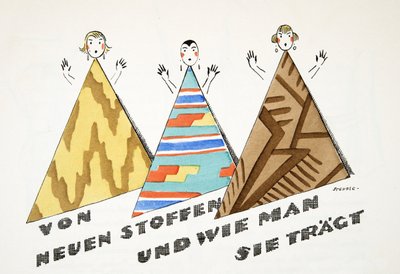 "des nouveaux tissus et comment les porter" from Styl, pub.1922 (pochoir imprimé) - German School