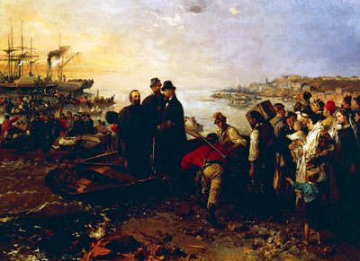 Embarquement des Mille à Quarto, vers 1860 - Gerolamo Induno