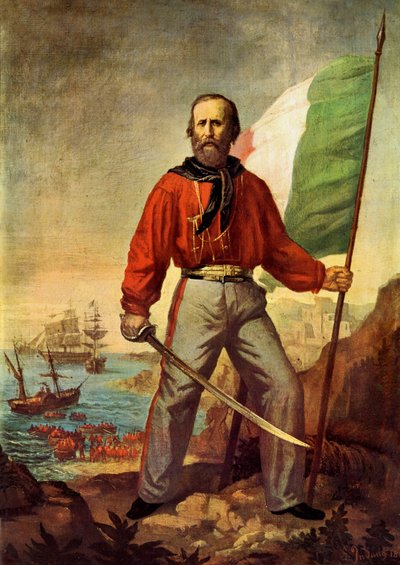 Portrait de Giuseppe Garibaldi (1807-1882) lors du débarquement des Mille à Marsala - Gerolamo Induno