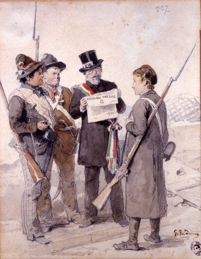 Risorgimento : Les Cinq Jours de Milan (Cinque giornate di Milano) (18-22 mars 1848) : c