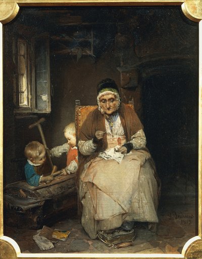 La Grand-mère, par Gerolamo Induno - Gerolamo Induno