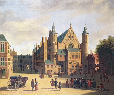 Une place de ville à Haarlem - Gerrit Adriaensz Berckheyde