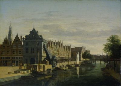 De Waag (Maison de Pesée) et la Grue sur le Spaarne, Haarlem - Gerrit Adriaensz Berckheyde