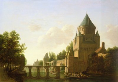 Vue du soir de la Kleine Houtpoort à Haarlem - Gerrit Adriaensz Berckheyde