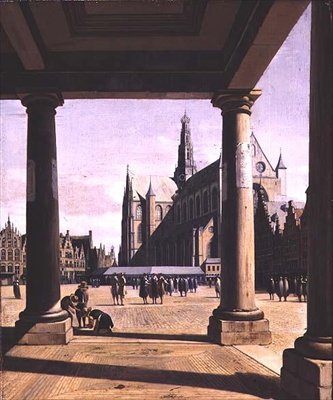 Vue de Haarlem avec la Groote Kerk - Gerrit Adriaensz Berckheyde