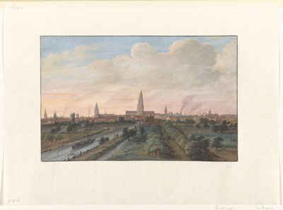 Vue de la ville de Groningue - Gerrit Battem