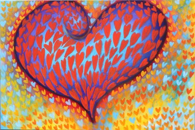 Confetti Hearts, 2023 (acrylique sur toile) - Gerrit Greve