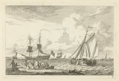 Vue de mer avec divers voiliers - Gerrit Groenewegen