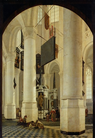 Intérieur de la Nieuwe Kerk à Delft avec le tombeau de Guillaume le Taciturne, 1650 - Gerrit Houckgeest