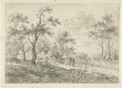 Paysage boisé avec une femme et un garçon - Gerrit Jan Michaëlis