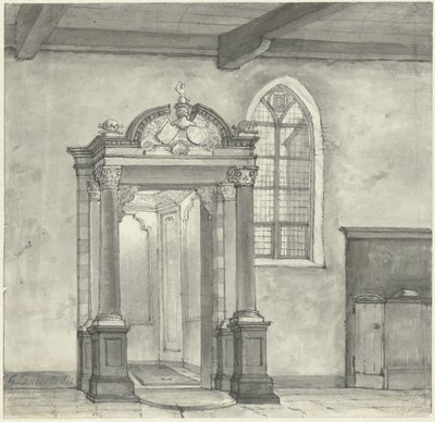 Accès à la chapelle avec la crypte des Seigneurs de Zandvoort, dans l