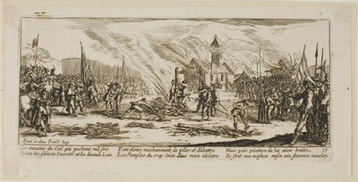 Le bûcher, planche treize de Les grandes misères de la guerre - Gerrit Lucasz van Schagen