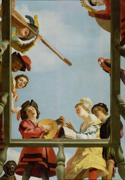 Groupe musical sur un balcon, 1622 - Gerrit van Honthorst