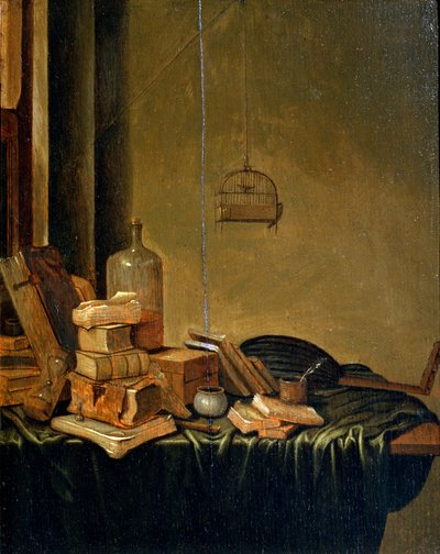 Nature morte avec des livres, 17e siècle - Gerrit van Vucht