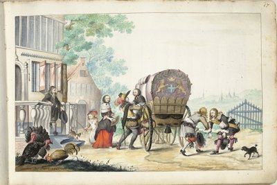 Arrivée à un manoir - Gesina ter Borch (signed by artist)