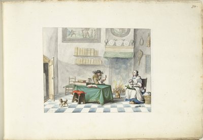 Homme lisant à une dame - Gesina ter Borch (signed by artist)