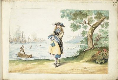 Moses ter Borch sur la côte anglaise - Gesina ter Borch (signed by artist)