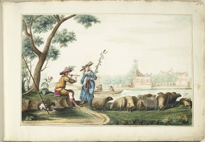 Scène pastorale au bord d