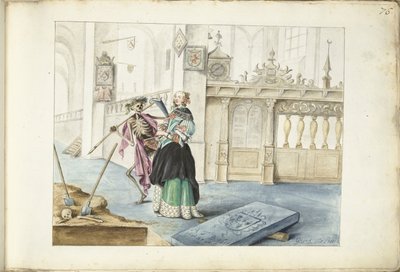 Femme (Aeltien?) debout à côté de la Mort dans l