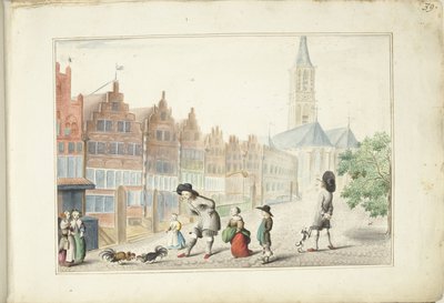 Combat de coqs dans la rue Sassen à Zwolle - Gesina ter Borch
