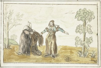 Ermite donnant son manteau à une dame - Gesina ter Borch