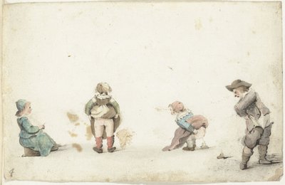 Quatre enfants faisant leurs besoins - Gesina ter Borch