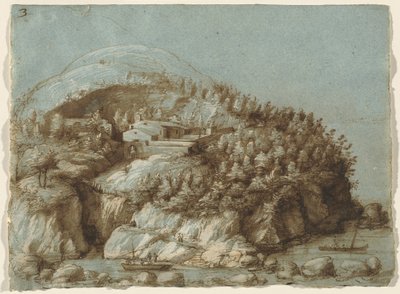 Paysage vallonné avec des navires - Gherardo Cibo