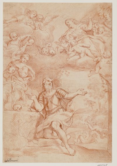 La Vierge et deux femmes (les trois Marie) apparaissant en vision à Saint Guillaume d