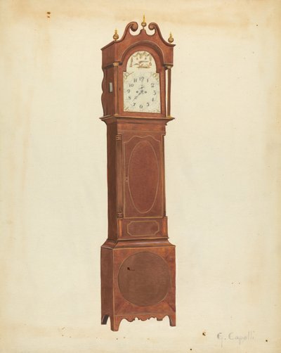 Horloge de grand-père, vers 1935 - Giacinto Capelli