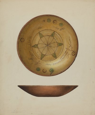 Assiette allemande de Pennsylvanie, vers 1938 - Giacinto Capelli