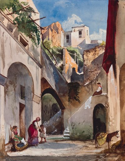 Maisons sur la Costiera de la péninsule de Sorrente, avec ajouts de la princesse Maria Annunziata di Borbone, 1853 - Giacinto Gigante