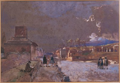 Italie, La Rue des Tombeaux à Pompéi - Giacinto Gigante