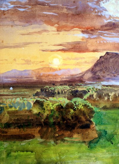 Coucher de soleil à Caserte - Giacinto Gigante