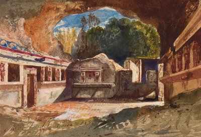 Le tepidarium, Pompéi, avec des ajouts de la princesse Maria Annunziata di Borbone, 1857 - Giacinto Gigante