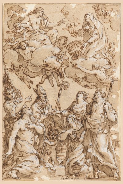 Christ et la Vierge avec les saints patrons de Pistoia - Giacinto Gimignani
