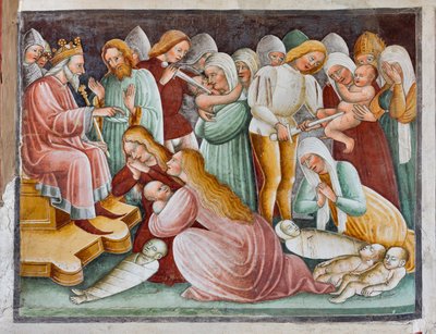 Hérode et le Massacre des Innocents, détail de la Vie de Jésus - Giacomo Borlone de Buschis