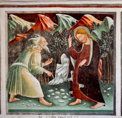 Tentations de Jésus (détail) - Giacomo Borlone de Buschis