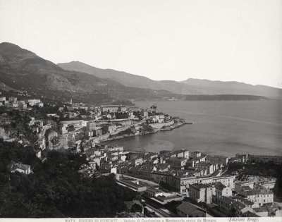 Vue de Condamine et Montecarlo, deux villes peuplées surplombant la mer. La photographie a été prise depuis Monaco - Giacomo Brogi