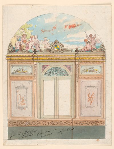 Dessin, décoration murale peinte, 1870 - Giacomo Casa
