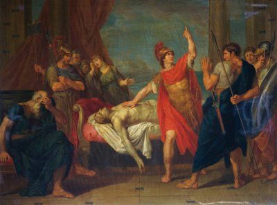 Achille prêtant serment sur le corps de Patrocle, peinture de Giacomo Conca (1787-1852) - Giacomo Conca