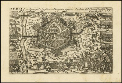 Agria - Principale et plus puissante ville de Haute-Hongrie assiégée par les Chypriotes turcs en 1596 - Giacomo Franco