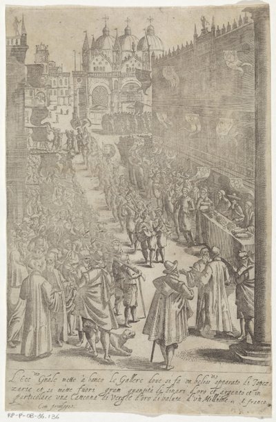 Défilé de musiciens devant le Palais des Doges - Giacomo Franco