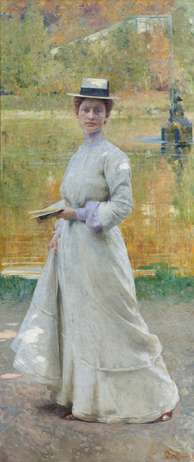 Portrait en plein air - Giacomo Grosso