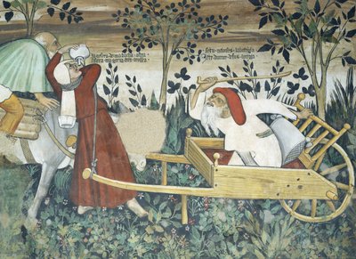 La Fontaine de Vie, détail du voyage à la fontaine - Giacomo Jaquerio