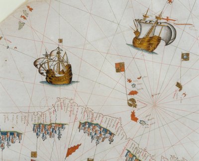 Carte nautique, détail des îles Canaries, 1564 - Giacomo Maggiolo